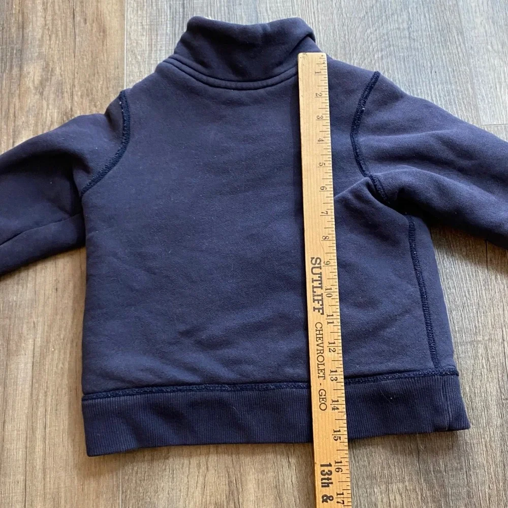 The Childrens Place Boys Navy Blue Athletics 63 Sherpa Collar Zip‎ Hoodie 3T
